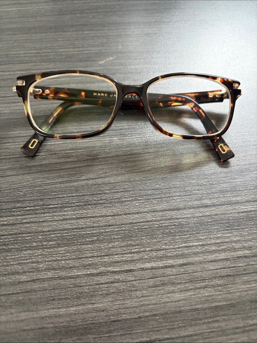Marc Jacobs Tortoise Square Optical Glasses with Gold Accents